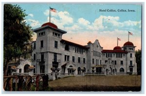 Colfax Iowa IA Postcard Hotel Colfax Building Entrance 1919 Posted Antique