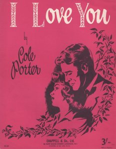 I love You Cole Porter Vintage Sheet Music