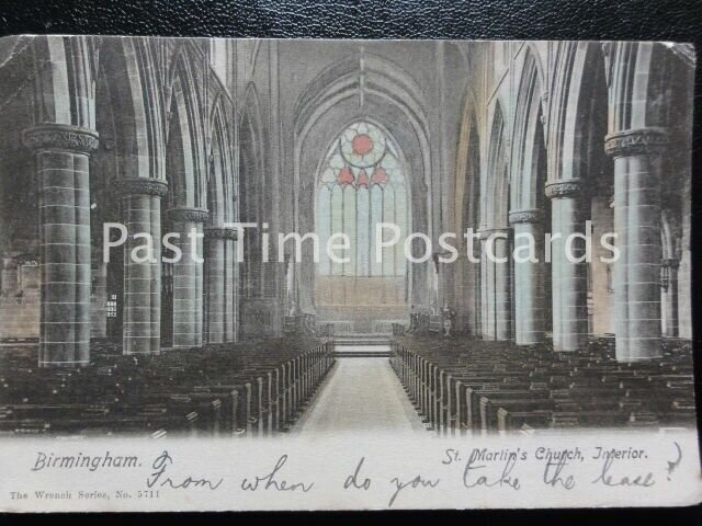 c1907  - Birmingham, St. Martin's Church, Interior - Pub by The Wrench Series