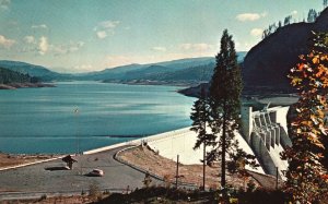 Vintage Postcard Lookout Point Dam Bet Eugene & Oakridge Willamette River Oregon 