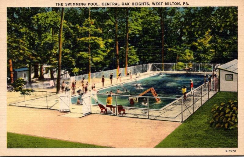 Pennsylvania West Milton Central Oak Heights Swimming Pool 1942