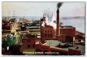 1908 View Of Wholesale District Sioux City Iowa IA Posted Antique Postcard