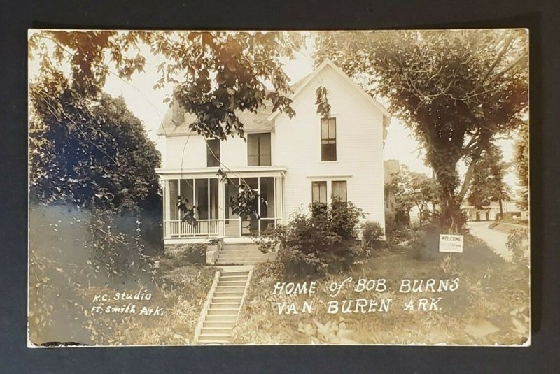 Mint Vintage Van Buren Arkansas Home of Bob Burns Real Photo Picture Postcard 