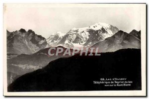 Old Postcard Lac D'Annecy telepherique Veyrier Lake view of Mont Blanc