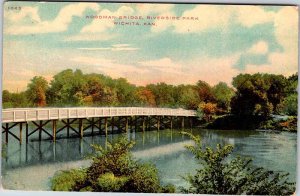 Postcard BRIDGE SCENE Wichita Kansas KS AK6535