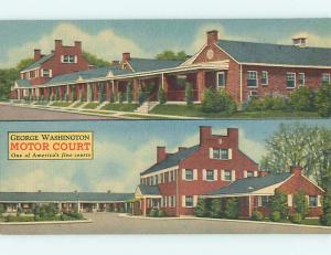 Unused Linen GEORGE WASHINGTON MOTOR COURT MOTEL Fredericksburg VA u8668-13