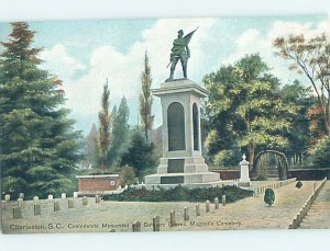 Pre-Chrome CIVIL WAR MONUMENT AT CEMETERY Charleston South Carolina SC AG2787