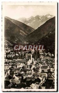 Old Postcard Luchon Vue Generale Des Montagnes and background Frontieres