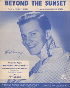 Pat Boone Beyond The Sunset Vintage Rare UK Sheet Music