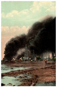 Texas Houston ,  Oil Wells on fire