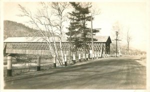 RPPC Postcard New Hampshire Old Lattice Covered bridge 23-4447