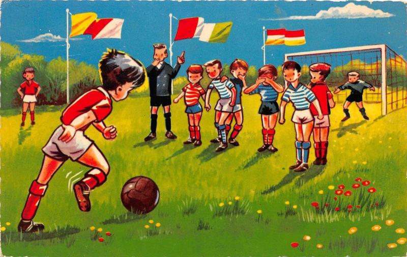 C99/ Sports Postcard Soccer Football Futball Comic 1966 Netherlands Kids Goal 7