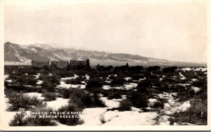 Nevada Wagon Train Crossing The Nevada Desert Real Photo