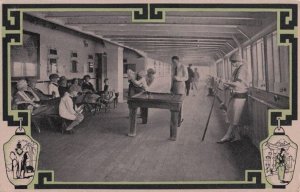 Billiards Table Posted On Board SS President Johnson Ship 1930 Postcard