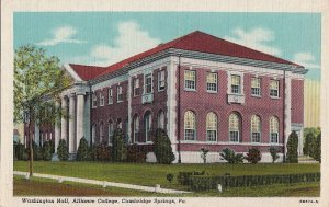 Postcard Washington Hall Alliance College Cambridge Springs PA