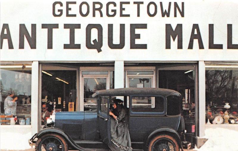 A56/ Georgetown Kentucky Ky Postcard Antique Mall Automobile Chrome