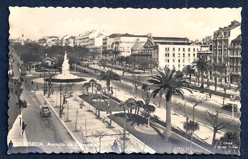 Avenida da Libertad Lisbon Portugal RPPC unused c1920's