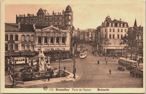 Belgium Brussels Bruxelles Porte de Namur Vintage Postcard C081