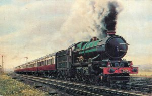 Transportation themed postcard Cornish Riviera express King Class  William IV