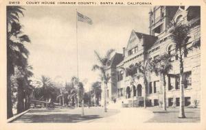 Santa Ana California Court House Street View Antique Postcard K92334