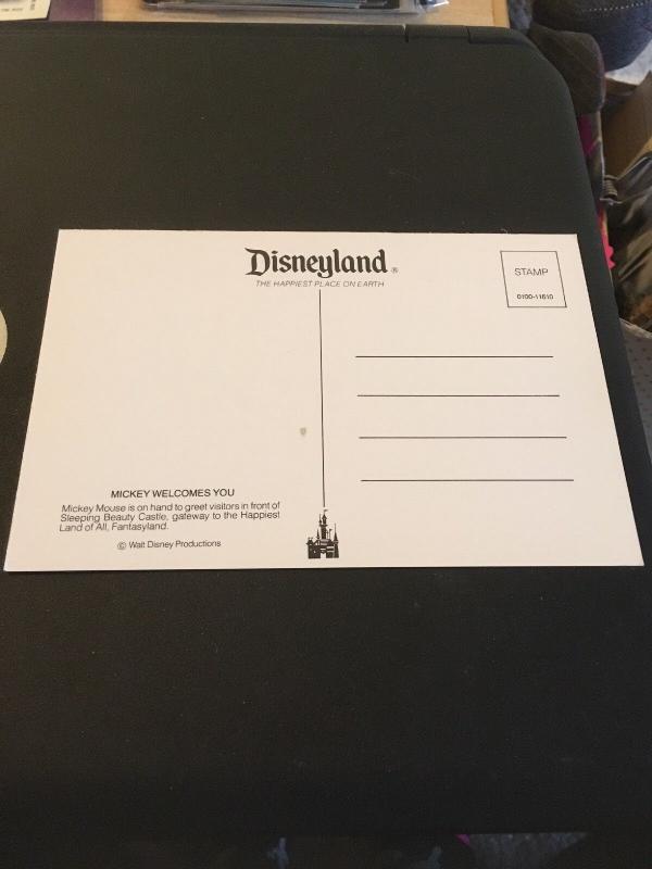 Vtg Postcard: Disneyland ; Mickey Welcomes You 