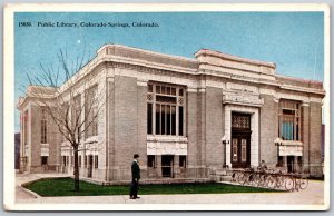 Vtg Colorado Springs CO Public Library 1920s Old View Postcard