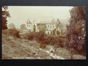 Monmouthshire TINTERN ABBEY showing Pony & Trap - Old RP Postcard by E.G.Ballard