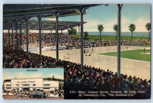 St. Petersburg Florida FL Postcard Major League Spring Training c1940's Vintage