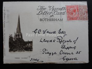 Yorkshire ROTHERHAM Parish Church & Ruins c1931 Lettercard by Photochrom