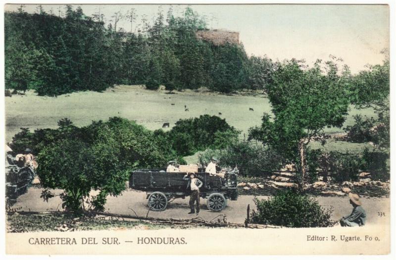 Honduras Carretera del Sur Antique Truck on Highway 1900s Postcard