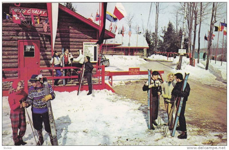 People skiing at the Concord Hotel, Sports Resort, Kiamesha Lake,  New York, ...