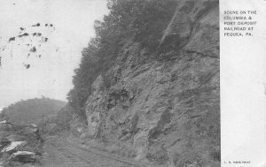 COLUMIA & PORT DEPOSIT RAILROAD AT PEQUEA PENNSYLVANIA SHOFF DPO POSTCARD 1908