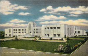 Linen Postcard; Bailey Junior High School, Jackson MS Hinds County Unposted