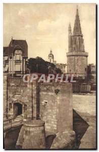 Old Postcard La Rochelle Lantern Tower and Porte des Deux Moulins