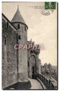 Old Postcard La Cite Carcassonne Defenses of the castle