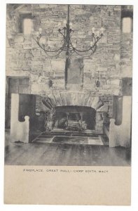 Fireplace. Great Hall. Camp Edith Macy. Artvue. Girl Scouts