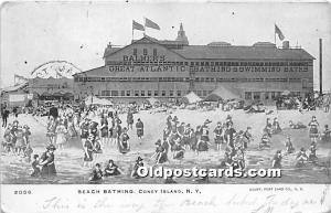 Beach Bathing Coney Island, NY, USA Amusement Park 1906 