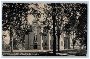 Jefferson Ohio Postcard Public School Building Exterior View 1915 Vintage Posted