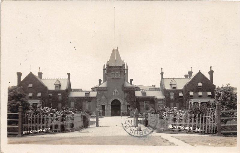 D64/ Huntingdon Pennsylvania Pa Real Photo RPPC Postcard 1909 Reformatory Prison