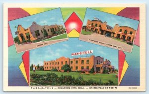 OKLAHOMA CITY, OK ~ Route 66 ~ PARK-O-TELL c1940s Roadside Linen Postcard