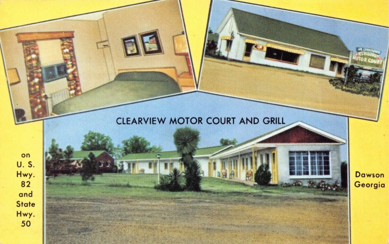 Postcard Clearview Motor Court and Grill in Dawson, Georgia~129638