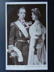 Spanish Royalty T.M. THE KING & QUEEN OF SPAIN c1906 RP Postcard