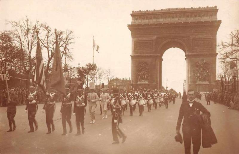 Paris France American Legion Parade Arc de Triomphe Real Photo Postcard J58017