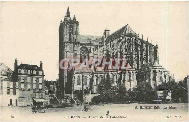 Old Postcard Le Mans Apse of the Cathedral