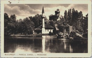 Romania Bucuresti Parcul Carol Moschee, Bucharest Vintage Postcard C131