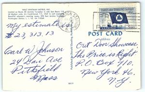 Postcard NY LI Long Island Huntington Walt Whitman Motels F11