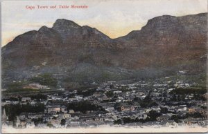 South Africa Cape Town And Table Mountain Vintage Postcard C155