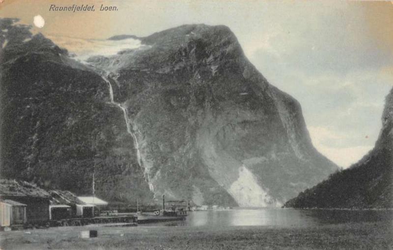 Loen Belgium birds eye view Raunefjeldet antique pc Y11455