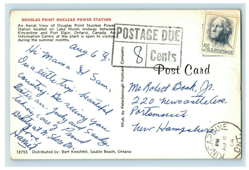 Vintage Douglas Point Nuclear Power Station Ontario, Canada Postcard P166 