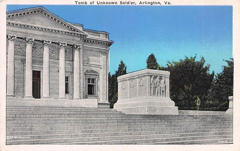 Tomb of Unknown Soldier, Arlington, Virginia, Early Linen Postcard, Unused